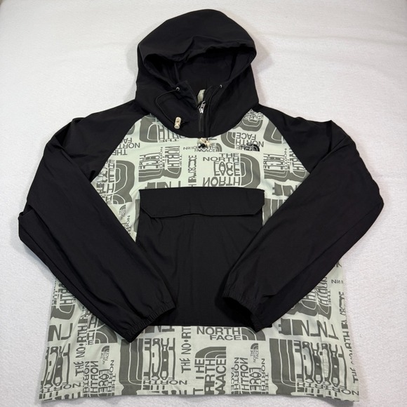 The‎ North Face Printed Class V Fanorak Green Mist Distorted Logo Men Large - Picture 1 of 9